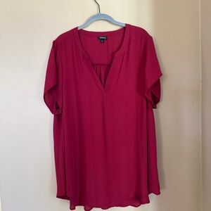 Torrid - Sz 2X Burgundy Georgette Hi-Lo Blouse